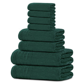 Tens Towels 8-piece bath set in packaging, ideal for a full bathroom refresh.