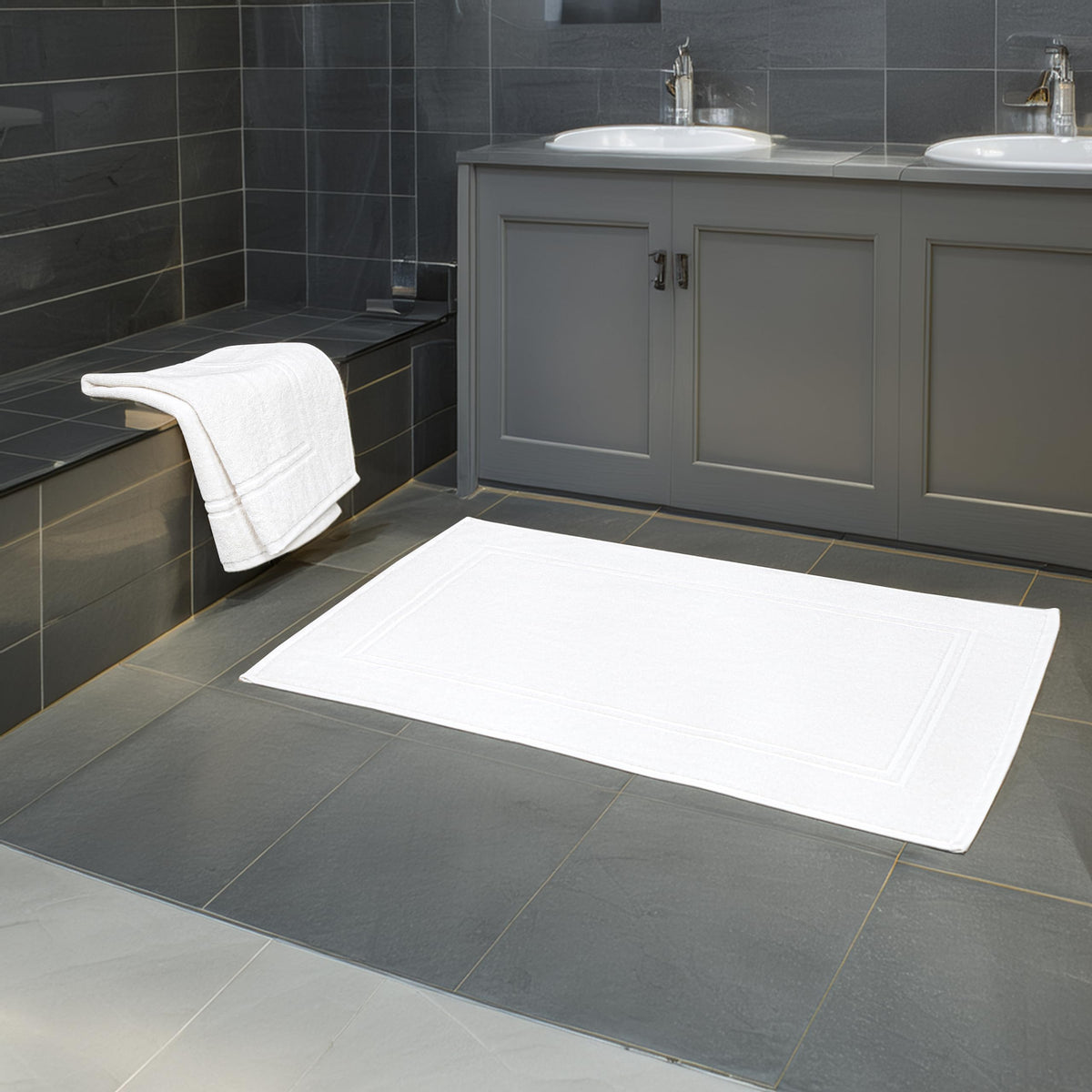 Tens Towels bath mat absorbent design keeps floors dry