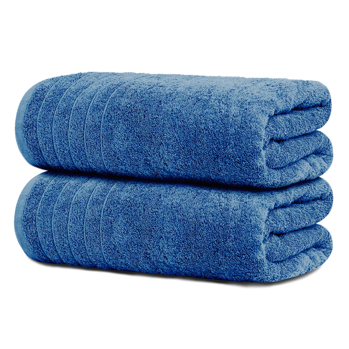 Tens Towels bath sheet 35x70 blue folded for easy display and quick reach.