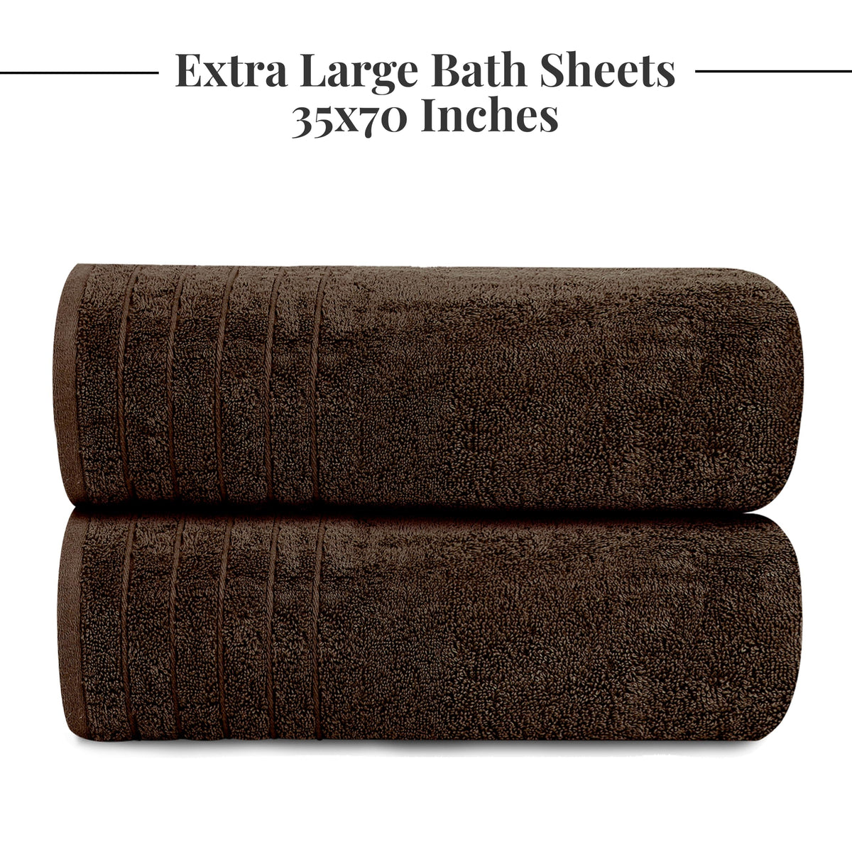 Tens Towels 35x70 inch bath sheet shown flat for generous coverage.