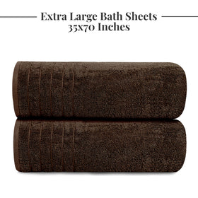 Tens Towels 35x70 inch bath sheet shown flat for generous coverage.
