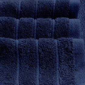 Tens Towels navy hanging towel displaying absorbent fabric.