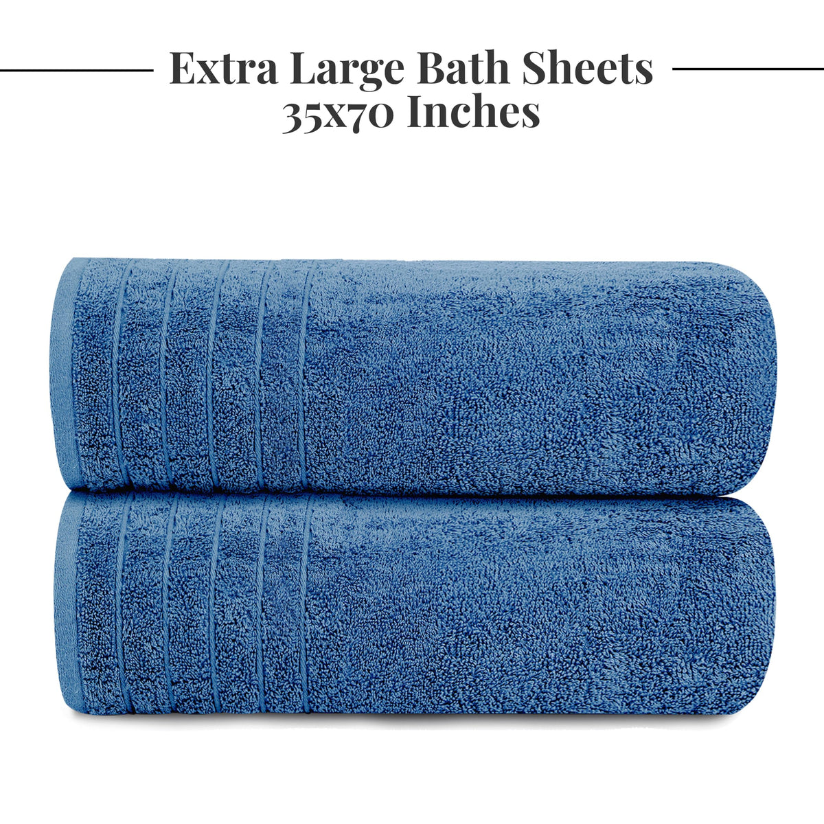 Tens Towels soft cotton blue towel highlighting luxurious texture.