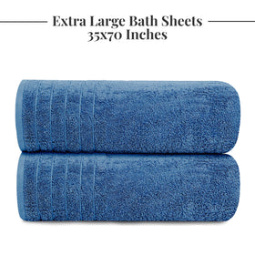 Tens Towels soft cotton blue towel highlighting luxurious texture.