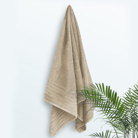 Tens Towels beige color adds warmth and spa-like vibe.