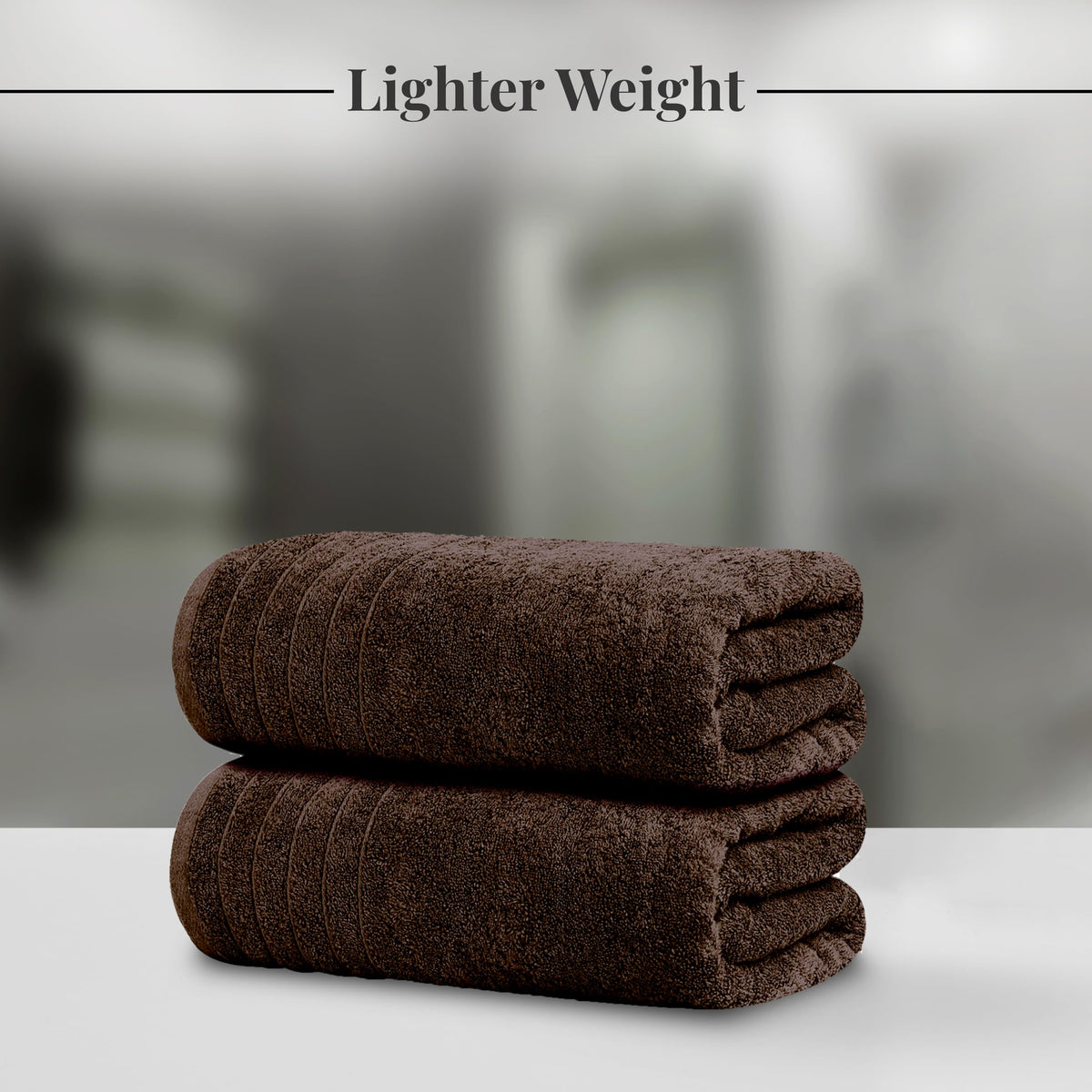 Tens Towels quick-dry, light-weight bath towel in brown.
