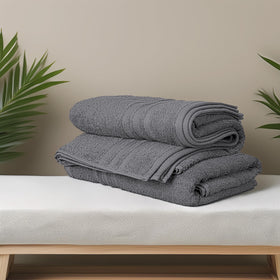 Tens Towels dark grey close-up reveals plush cotton texture for absorbent feel.