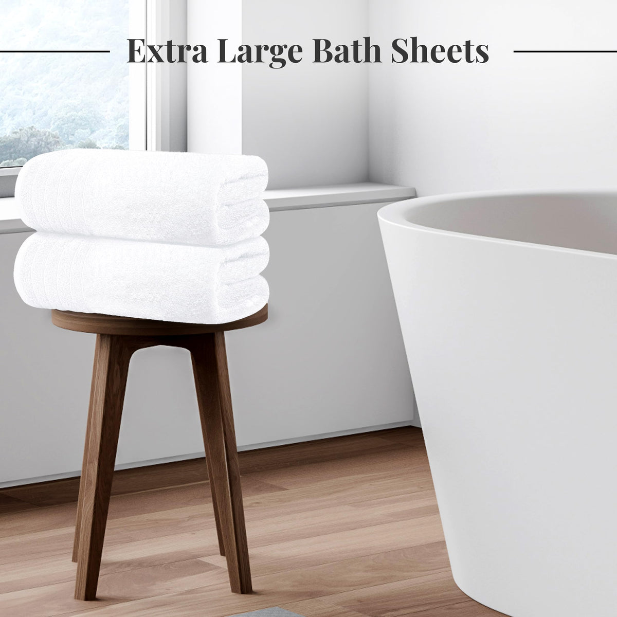 Tens Towels oversized bath sheet 35x70 unfolded for lounging after shower.