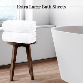 Tens Towels oversized bath sheet 35x70 unfolded for lounging after shower.