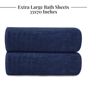 Tens Towels oversized bath sheets folded to show generous size.
