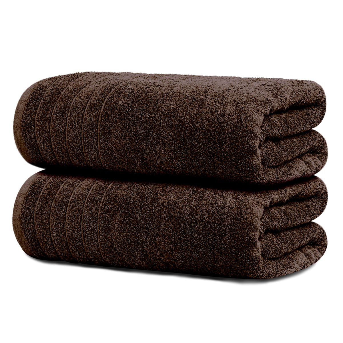 Tens Towels pack of two oversized bath sheets in brown for full-body coverage.