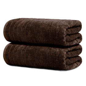 Tens Towels pack of two oversized bath sheets in brown for full-body coverage.