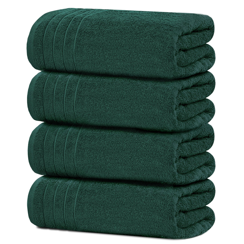 Tens Towels pack of four extra large towels in hunter green for a comfortable wrap after shower