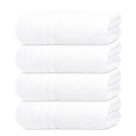 Tens Towels pack of 4 soft bath towels white, folded for daily use.