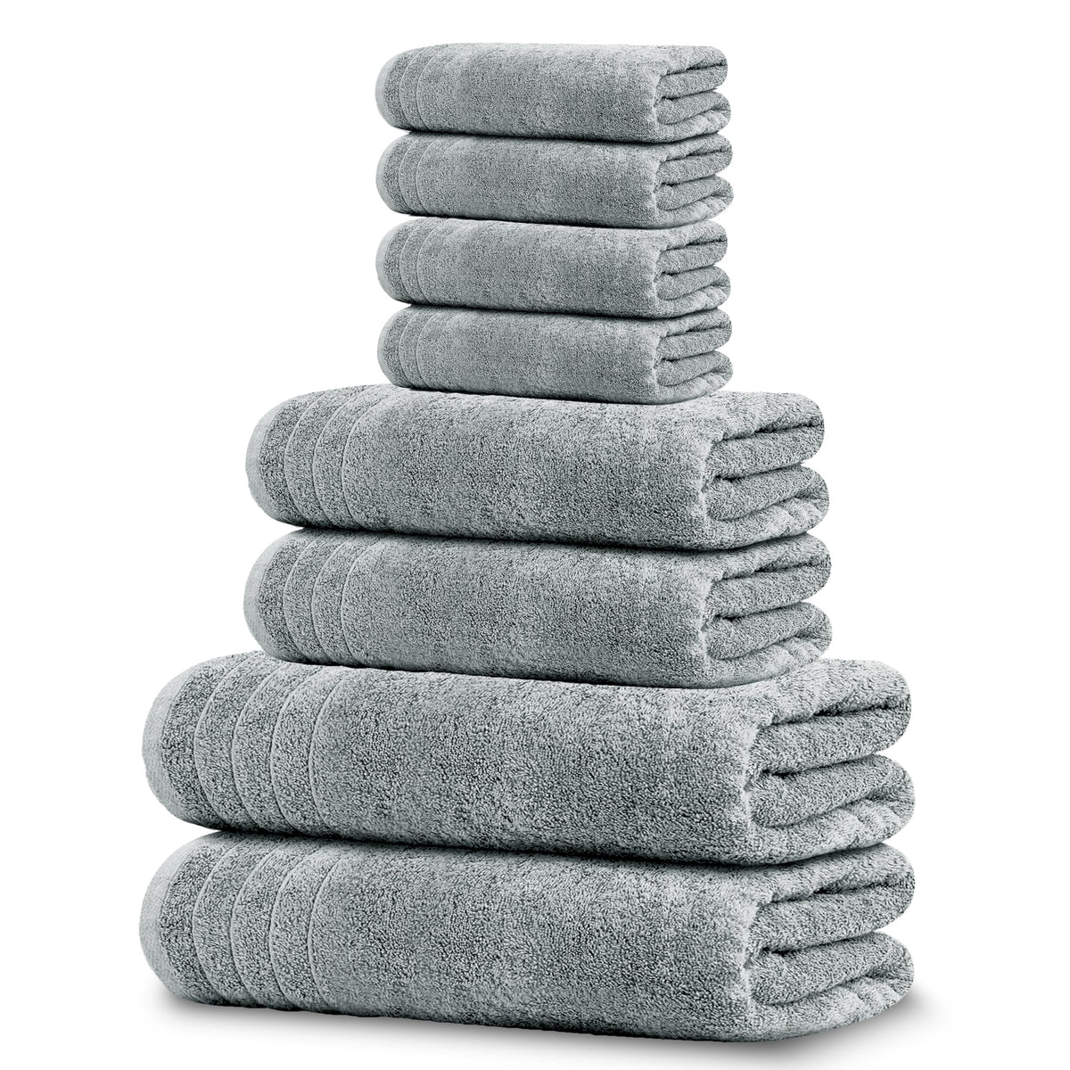 Tens Towels pack of eight towels set for a coordinated bathroom routine.