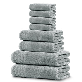 Tens Towels pack of eight towels set for a coordinated bathroom routine.