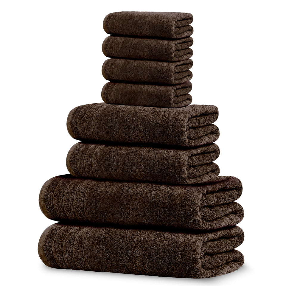 Tens Towels pack of eight towels for a coordinated bathroom set.