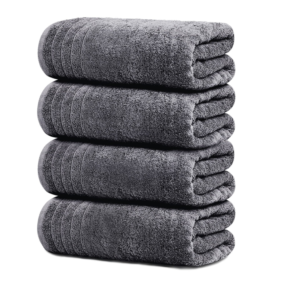 Tens Towels pack of four extra-large bath towels 30x60 for full-body drying