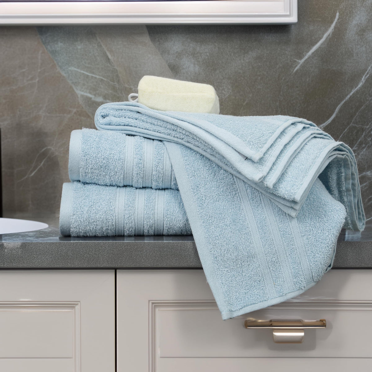 Tens Towels closeup cotton weave highlights 100% cotton quality and comfort
