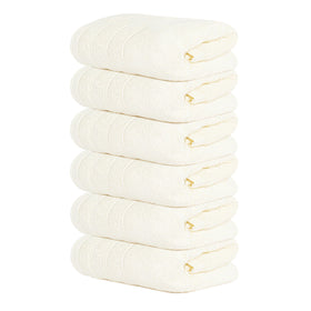 Tens Towels pack of 6 cream hand towels for everyday bathroom use.
