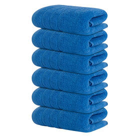 Tens Towels blue hand towel close-up shows ultra-soft cotton texture
