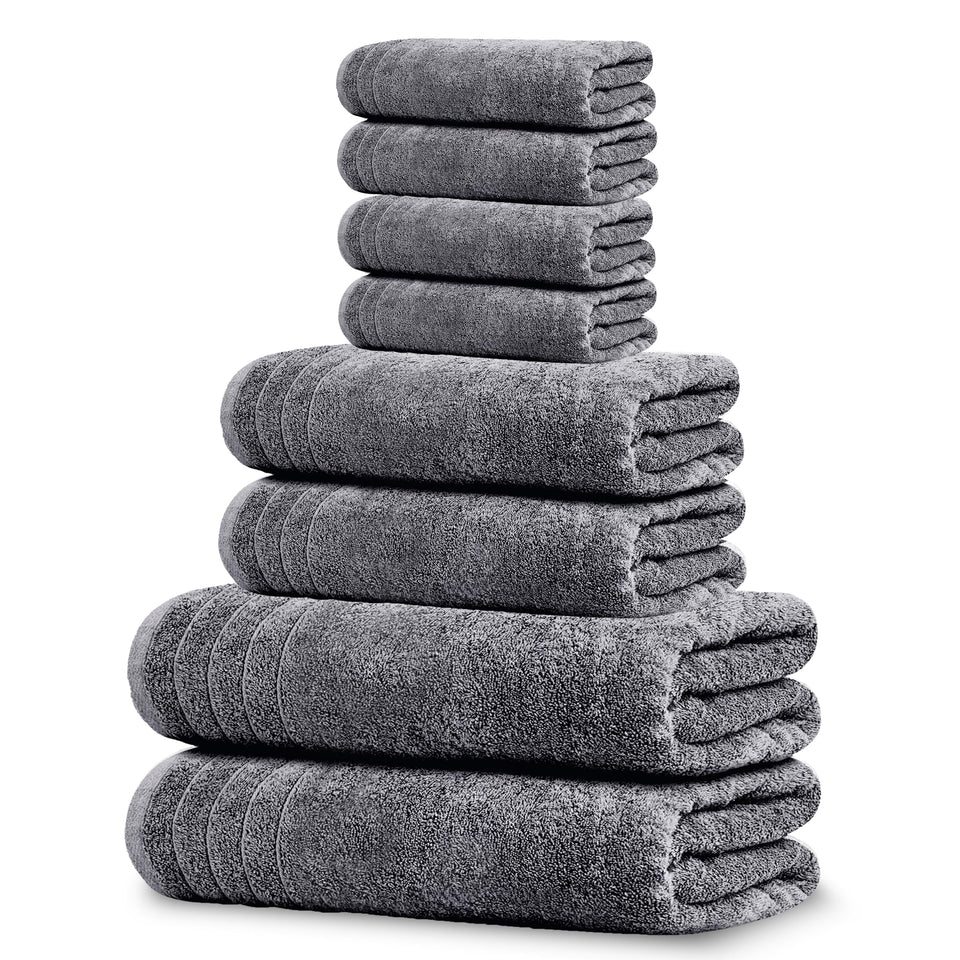Tens Towels pack of eight towels ensemble for a complete bathroom set with quick-dry convenience.