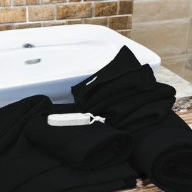 Close-up of Tens Towels popcorn texture highlights luxurious weave for bath décor.