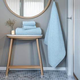 Tens Towels washcloth 13x13 in, sky blue, gentle cleansing.