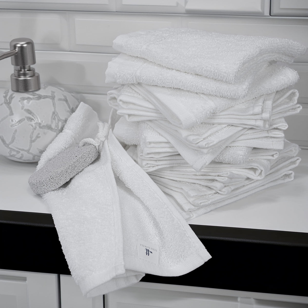 Tens Towels washcloths ideal for gym and spa routines.