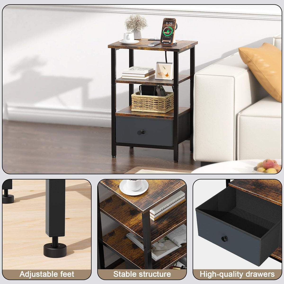 Tensirock retro brown finish with matte black accents adds style