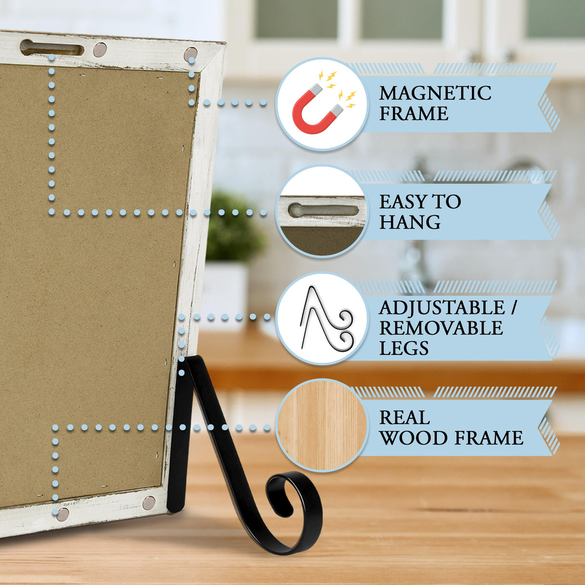 TenXVI Designs magnetic writing surface frame for fridge mounting and notes