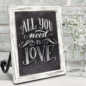 TenXVI Designs wedding decor chalkboard sign in wedding setup