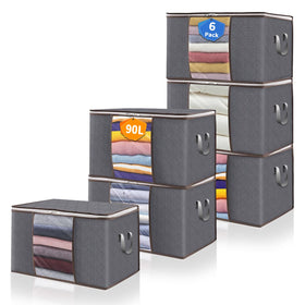 TEPECH 90L under bed storage bag with foldable gray design