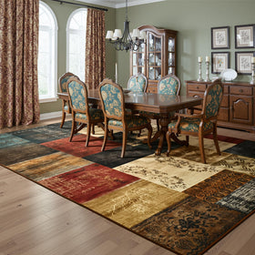 Tepook durable geometric rug withstands high-traffic areas.