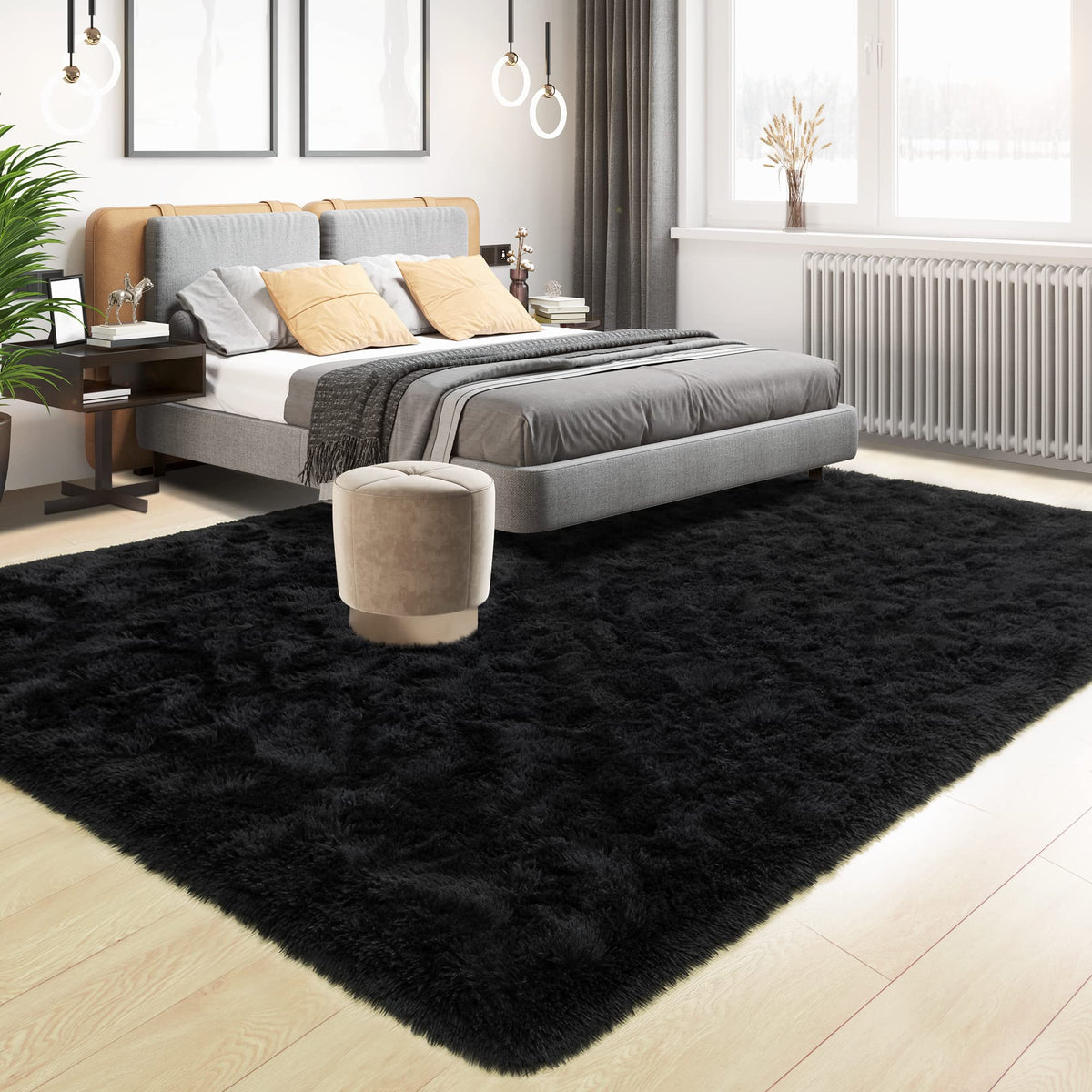Tepook rug with non slip bottom on wooden floor