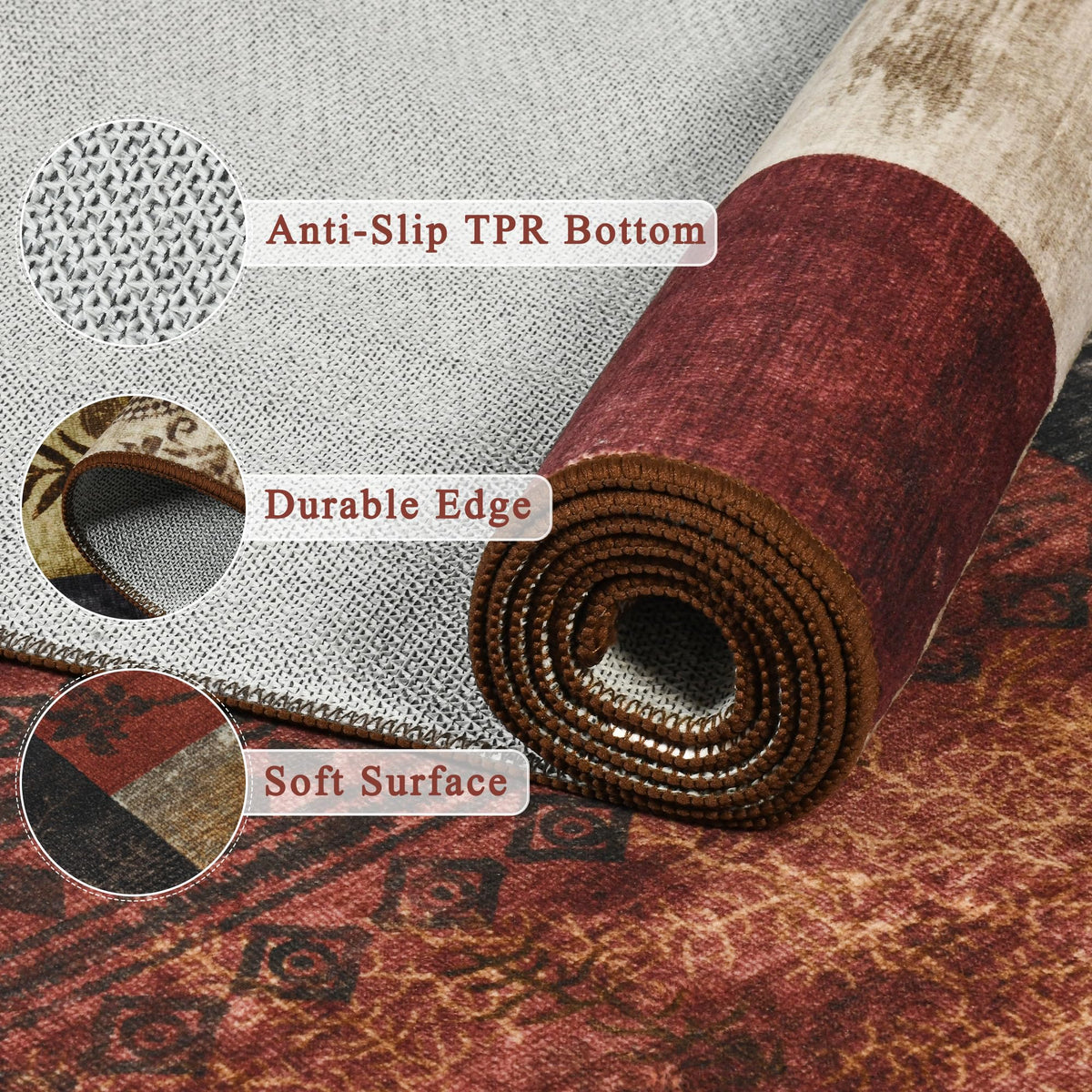 Tepook versatile rug suitable for living rooms, bedrooms, and dining areas.
