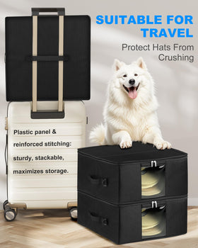 Teraves hat storage box carrying handle and detachable strap