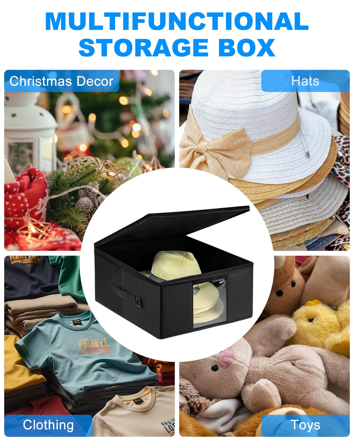 Teraves hat storage box under-bed height fits neatly under furniture