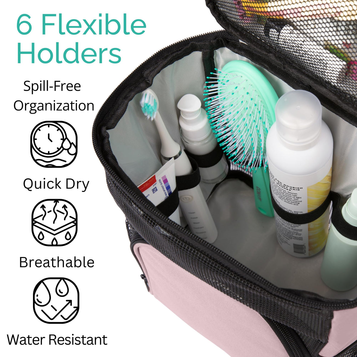 Terra Home ventilated mesh pocket keeps items organized