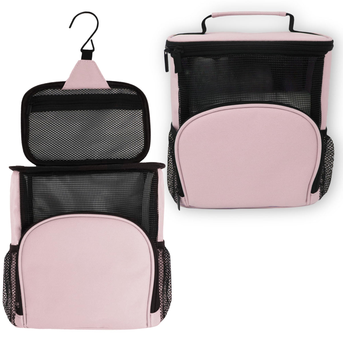 Terra Home Original Shower Caddy hanging in dorm for easy toiletries access