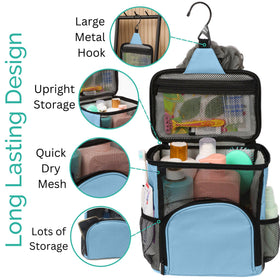 TERRA HOME shower caddy front pocket keeps small items within reach.