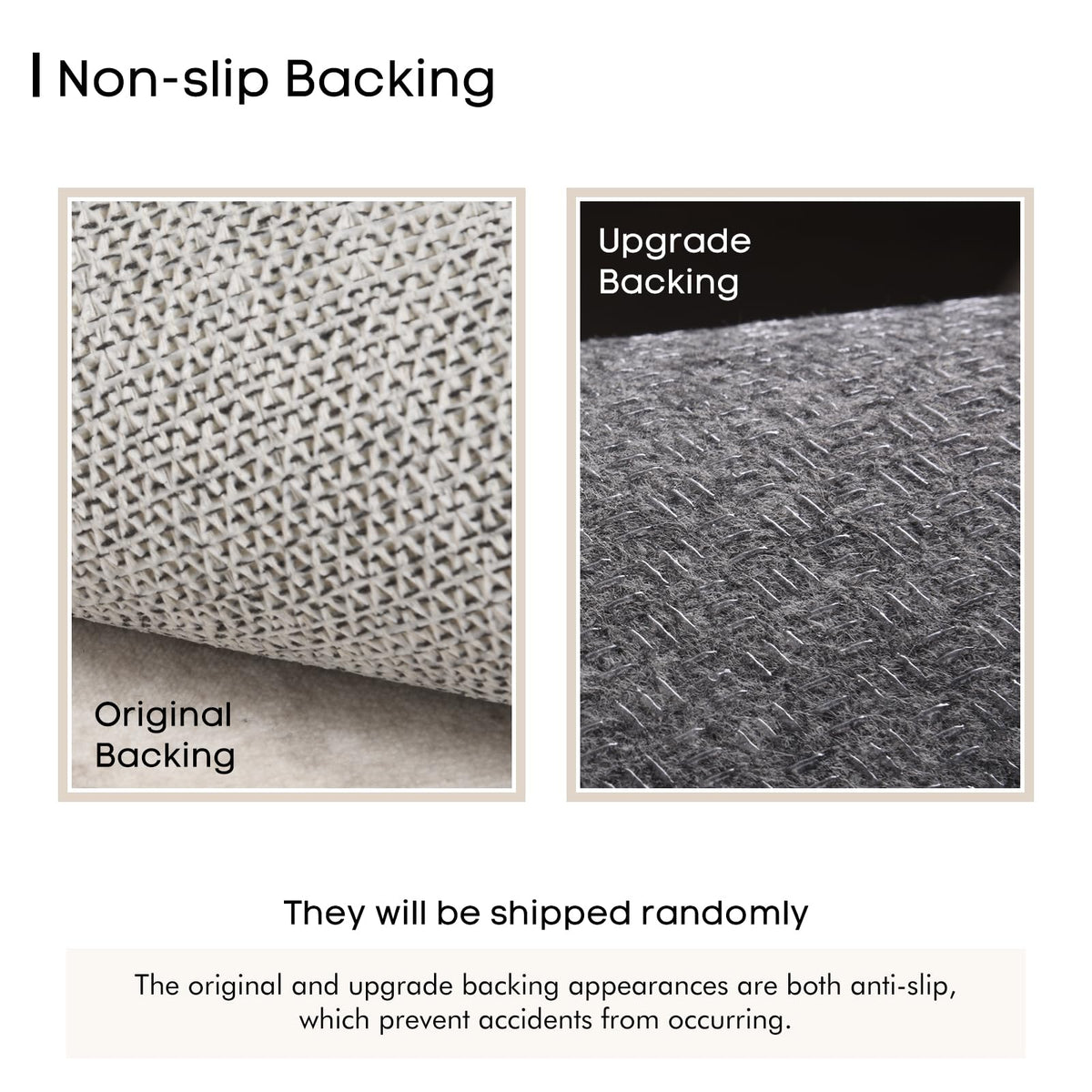 TerradWafs 8x10 rug non-slip backing keeps rug in place on busy floors.