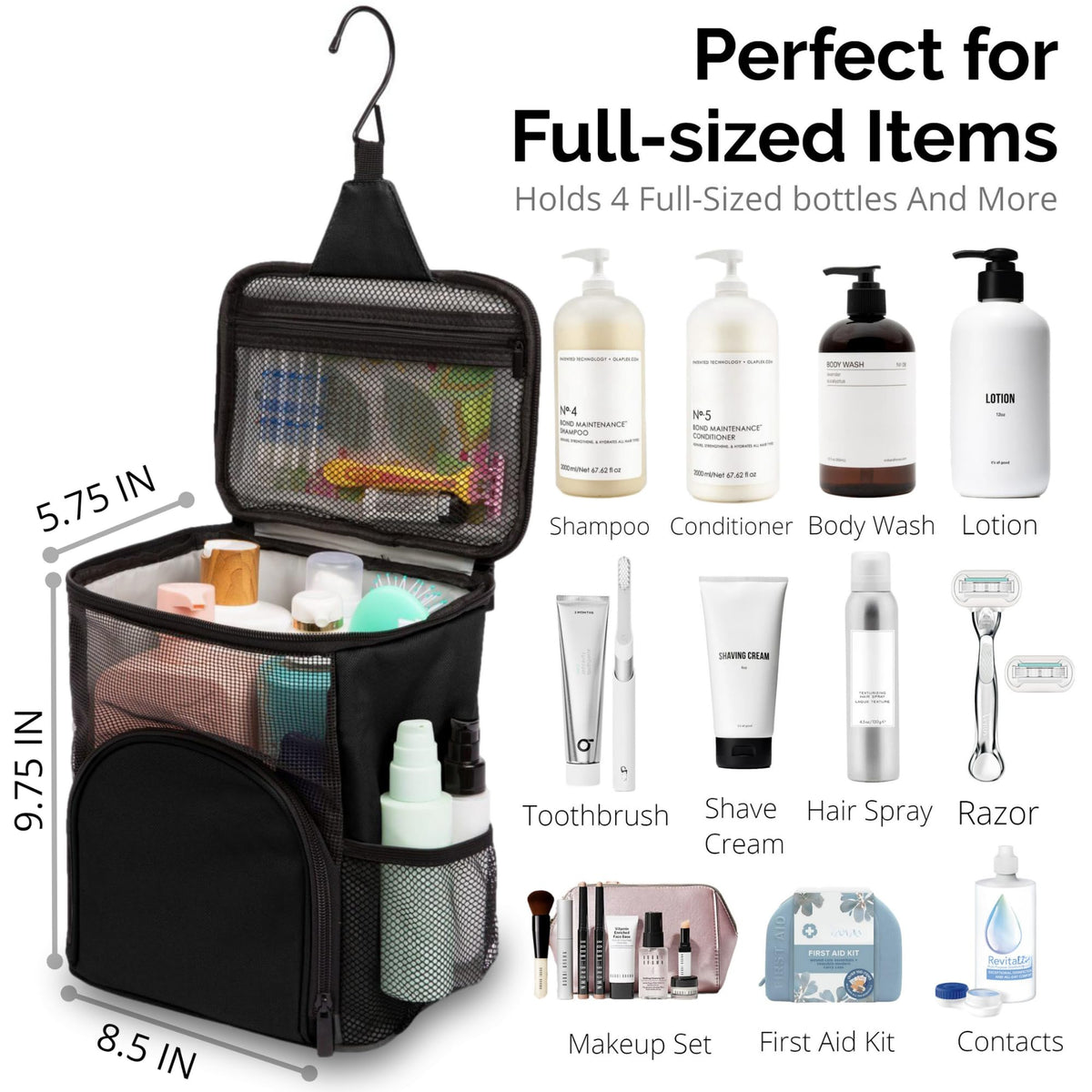TERRA HOME caddy hanging on dorm shower door for easy access
