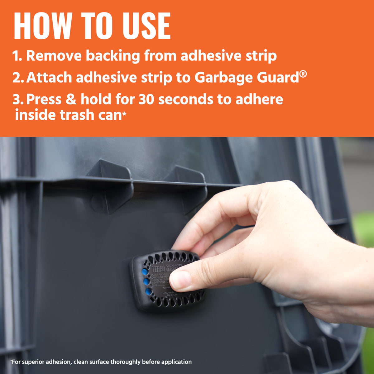 Long-lasting protection up to four months with Terro Garbage Guard pod.