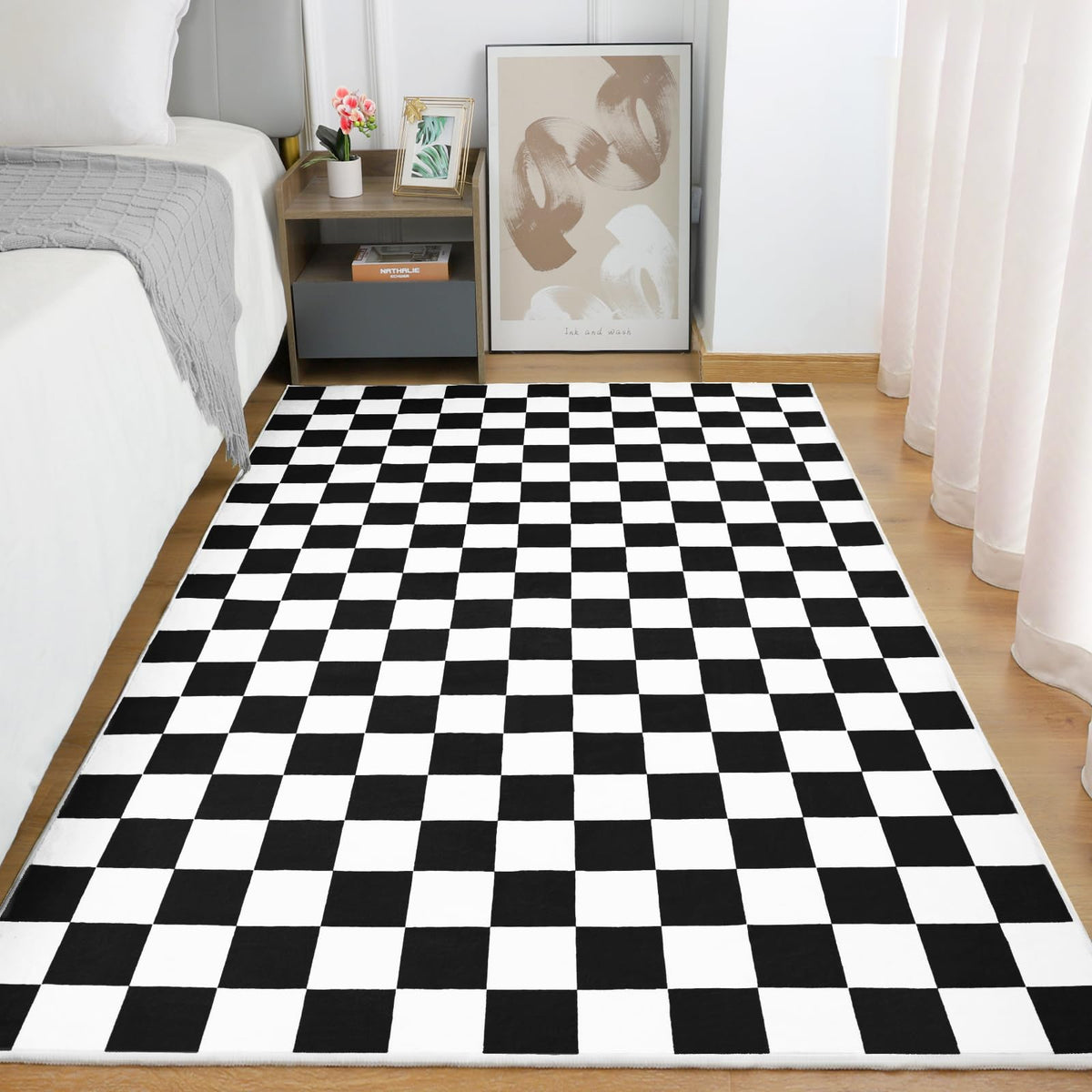 Terrug soft-plush pile highlights cozy underfoot texture in a bedroom.