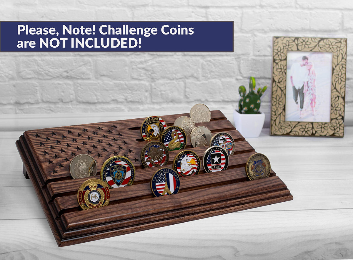 TESLYAR coin display case fits military or custom coins for organized viewing.