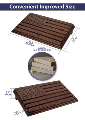 TESLYAR solid wood desk rack in brown highlights natural grain for premium display.