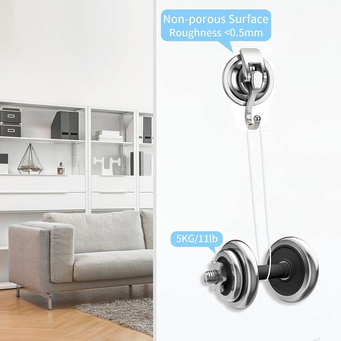 TESOT black finish shower caddy mounted on a tile wall.