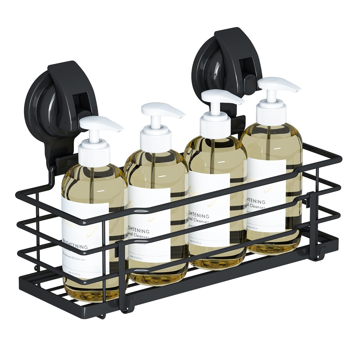 TESOT suction cup shower caddy mounted securely for clutter-free showers.