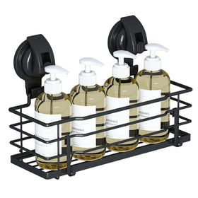TESOT suction cup shower caddy mounted securely for clutter-free showers.